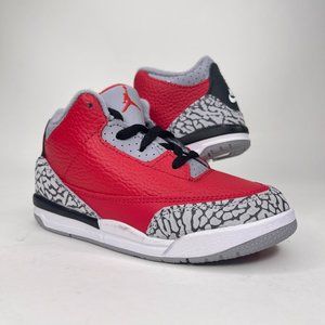Nike Air Jordan 3 Retro Fire Red Cement Grey Sneakers Size 8C&10C CQ0489-600